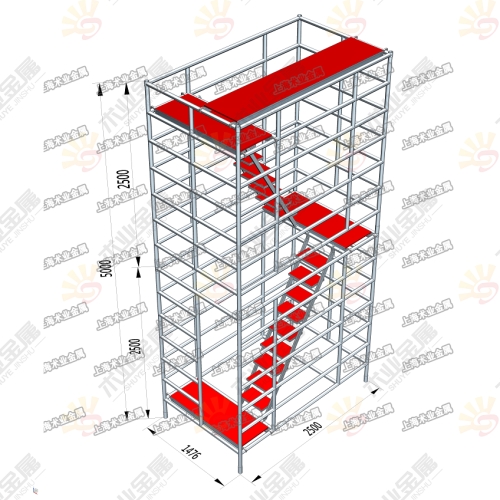 定制鋁合金兩層腳手架效果圖