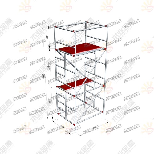 定制兩層鋁合金腳手架（效果圖）